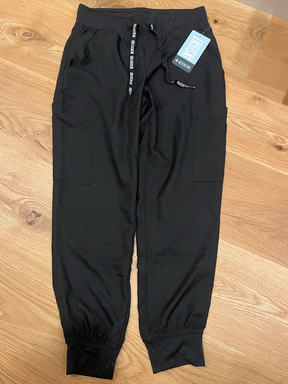 Med Couture Black Jogger Pants with Drawstring